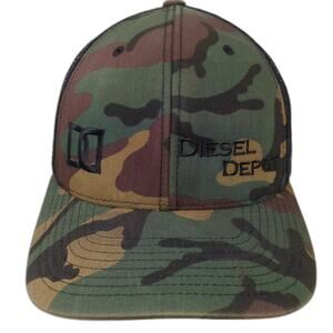 Yupoong Trucker Hat Green Black One Size Snapback Camo Diesel Depot Idaho Mesh